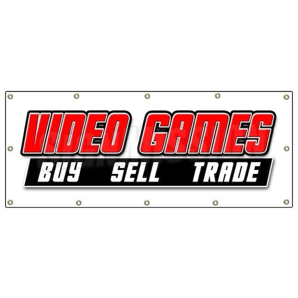 Signmission VIDEO GAMES BANNER SIGN buy sell trade game signs rental B-120 Video Games - main